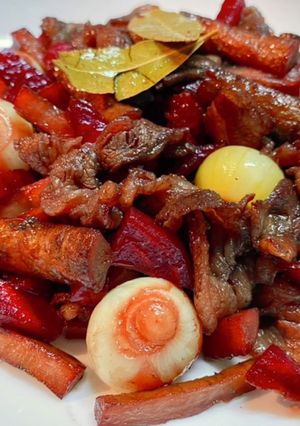 No3015牛肉ビーツごぼう赤ワイン煮-レシピのメイン写真