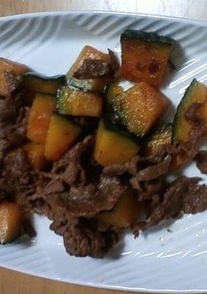 簡単！牛肉とかぼちゃのバター醤油♪-レシピのメイン写真