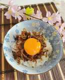 いかなごの釘煮で卵かけごはん