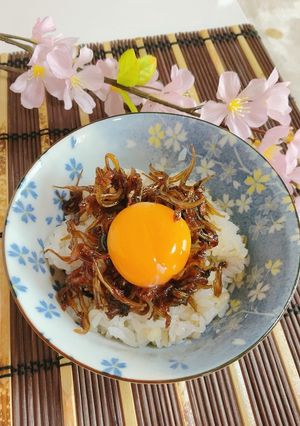 いかなごの釘煮で卵かけごはん-レシピのメイン写真