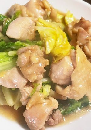 キャベツと鶏肉のオイスター炒め♡-レシピのメイン写真