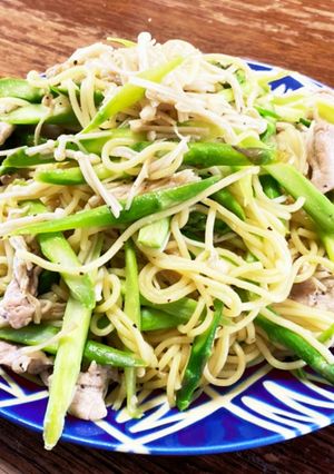 アスパラ豚塩レモン焼きそば-レシピのメイン写真