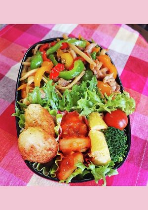 青椒肉絲弁当-レシピのメイン写真