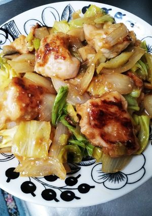 ふっくら胸肉とキャベツの味噌炒め-レシピのメイン写真