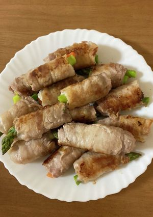 豚バラ肉でシンプル肉巻き-レシピのメイン写真