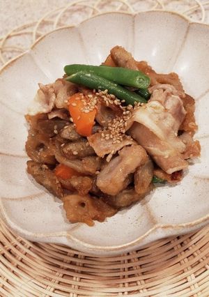 ごぼうとレンコンの揚げ焼き味噌炒め-レシピのメイン写真