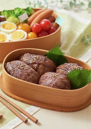 牛ほほ肉スライスの肉巻きおにぎり-レシピのメイン写真