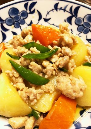 ジャガイモの鶏そぼろあんかけ(塩分少なめ)-レシピのメイン写真