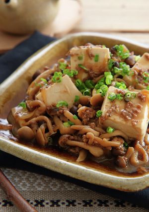 栄養満点！テフと豆腐の牛そぼろ煮-レシピのメイン写真