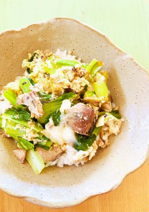 鯖味噌卵とじ丼-レシピのメイン写真