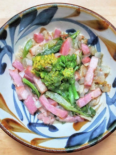 菜の花とベーコンのピリ辛甘酢炒め-レシピのメイン写真