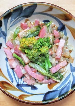 菜の花とベーコンのピリ辛甘酢炒め-レシピのメイン写真
