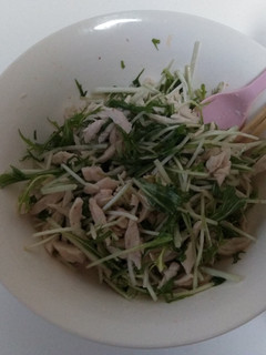 向井くう風 水菜と鶏むね肉のピリ辛あえ-レシピのメイン写真