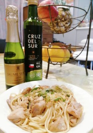 深谷ねぎと鶏もも肉の和風ペペロンチーノ-レシピのメイン写真