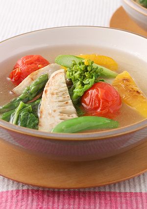 ごろごろ春野菜の白だしスープ-レシピのメイン写真