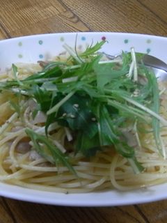 水菜と豚のパスタ★柚子胡椒風味-レシピのメイン写真