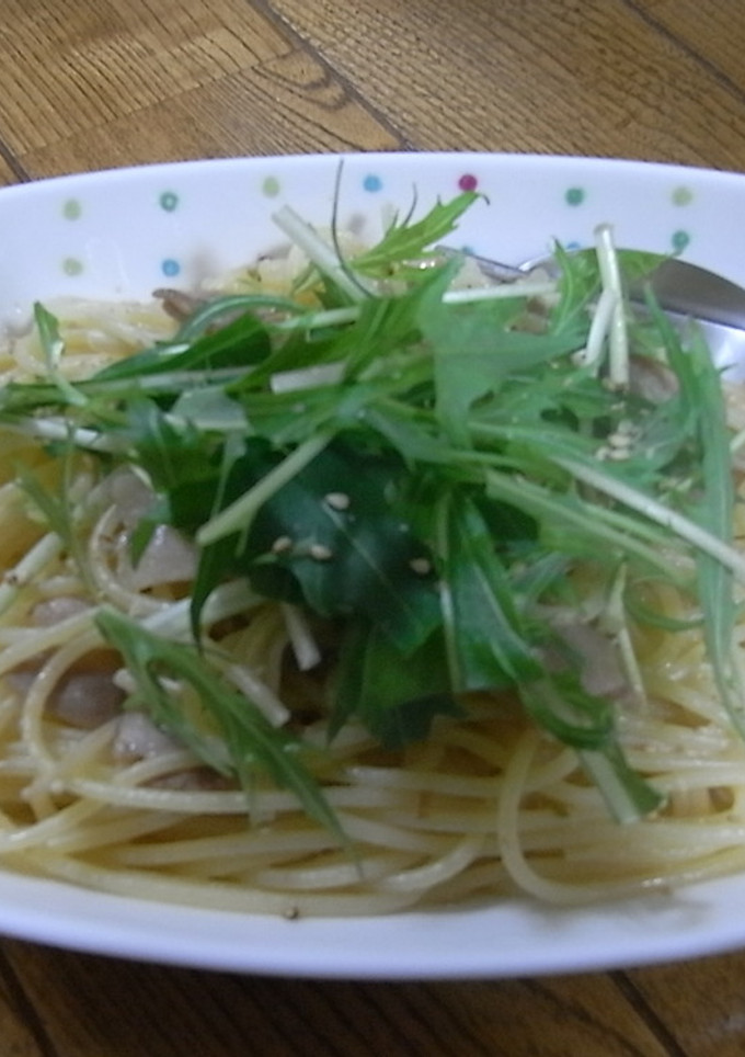 水菜と豚のパスタ★柚子胡椒風味-レシピのメイン写真