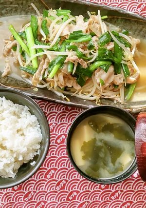 肉ニラ炒め定食♪-レシピのメイン写真