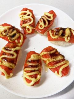 簡単、カニカマ炙り寿司-レシピのメイン写真