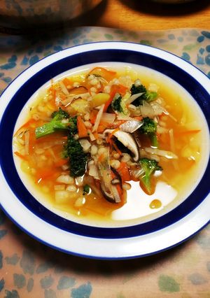 麦と野菜の朝スープ-レシピのメイン写真