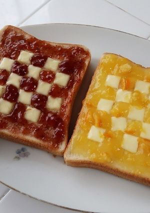 チェックトースト【チェックチーズカッター-レシピのメイン写真