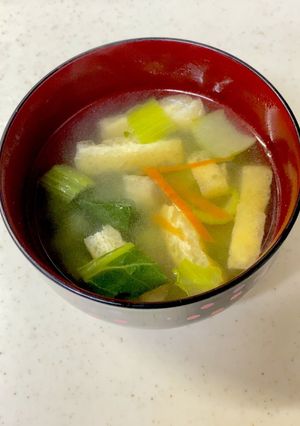 小松菜 人参 油揚げの味噌汁^^-レシピのメイン写真
