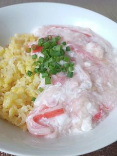 超簡単!ふんわりカニあんかけチャーハン!-レシピのメイン写真