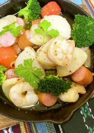 タイラギとエビのアヒージョ-レシピのメイン写真