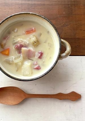 平貝とクエだし味噌のクラムチャウダー-レシピのメイン写真