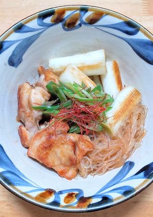 鶏モモ肉と長ネギに春雨の中華炒め-レシピのメイン写真