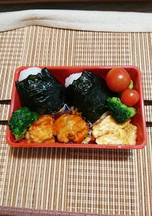 鶏つくねケチャップのお弁当です！-レシピのメイン写真