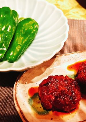 生ピーマンと照り焼きミニハンバーグ-レシピのメイン写真