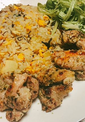 高菜ガーリック炒飯+鶏チー海苔焼き-レシピのメイン写真