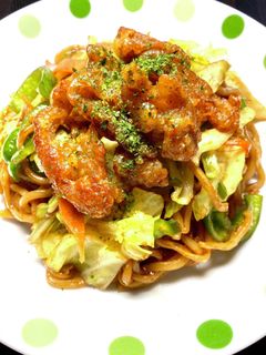 コンビニ鶏皮の焼きそば-レシピのメイン写真