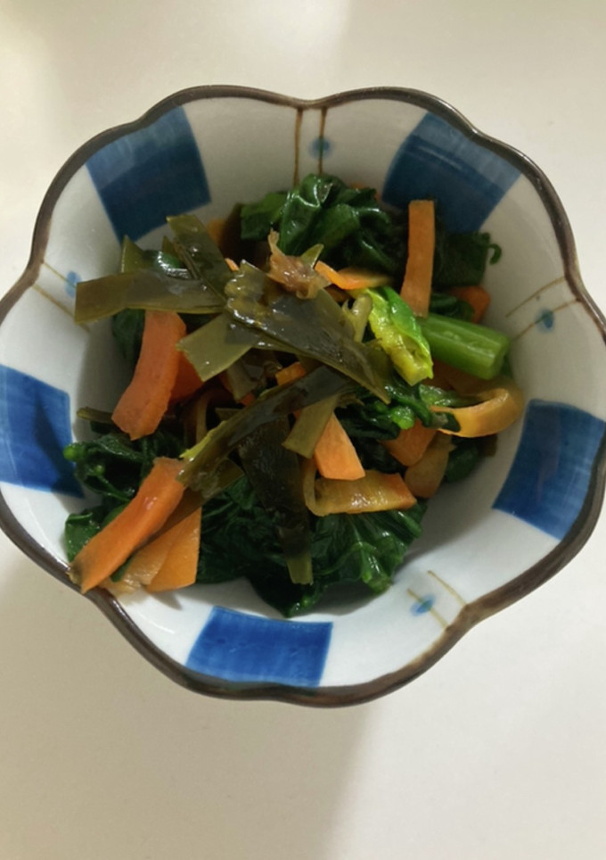 出汁をとった昆布でほうれん草の和え物-レシピのメイン写真
