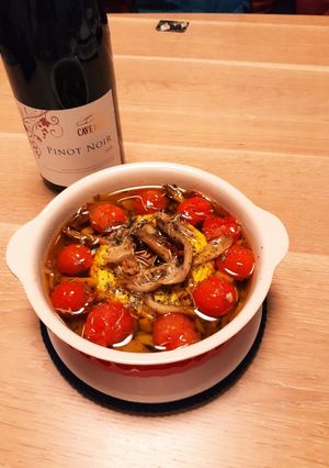 ワインに合う♪トマトとチーズのアヒージョ-レシピのメイン写真