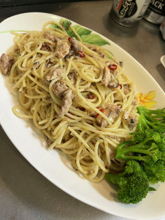 鯖缶混ぜるだけアヒージョ風パスタ-レシピのメイン写真