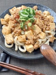 簡単☆和風 麻婆豆腐で!あんかけうどん-レシピのメイン写真
