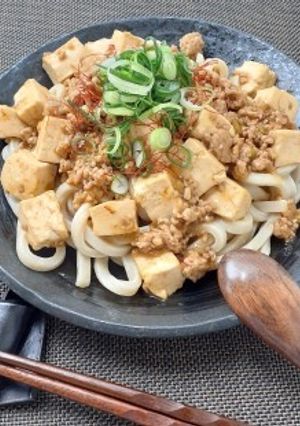 簡単☆和風 麻婆豆腐で！あんかけうどん-レシピのメイン写真