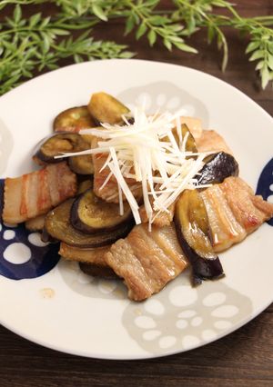 簡単!豚バラとろとろ茄子の醤油焼き-レシピのメイン写真