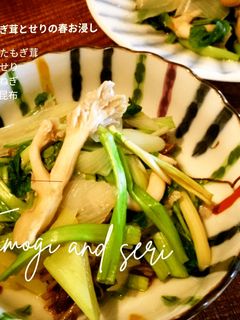 たもぎ茸とせりの春お浸し-レシピのメイン写真