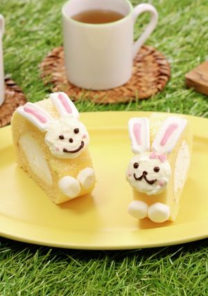 うさぎのぴょんぴょんロールケーキ-レシピのメイン写真