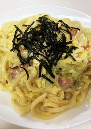 うどんDEカルボナーラ風〜-レシピのメイン写真