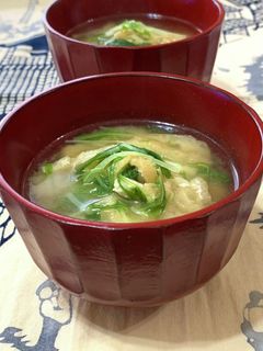 水菜と油揚げのお味噌汁-レシピのメイン写真