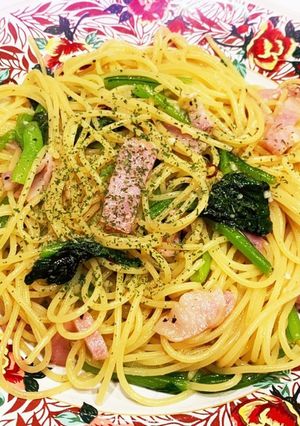 ♡簡単！小松菜とベーコンの和風パスタ♡-レシピのメイン写真