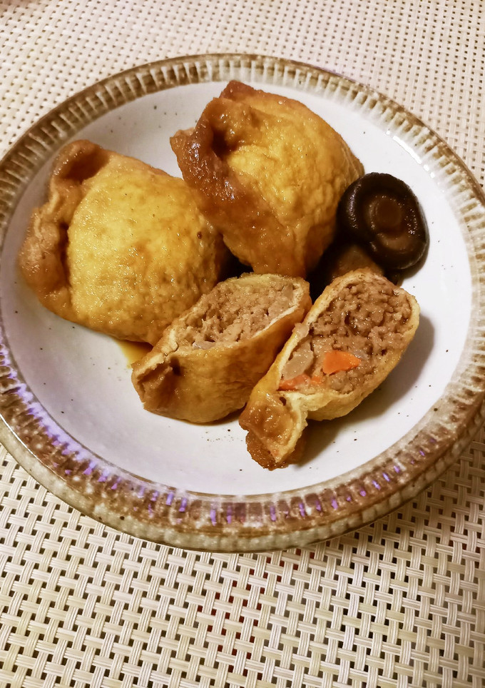 簡単♪挽き肉入り油揚げの煮物-レシピのメイン写真