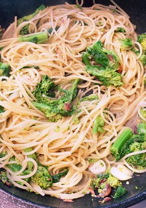 菜の花とアンチョビのフィデウア(パスタ)-レシピのメイン写真