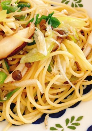 ネギじゃこキノコの和風パスタ-レシピのメイン写真