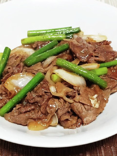 超簡単!牛肉とにんにくの芽の甘辛炒め!-レシピのメイン写真