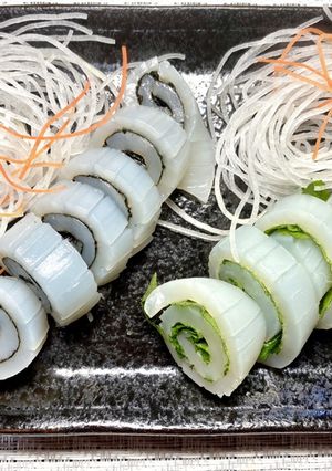 リベンジ！烏賊の海苔大葉巻き刺身-レシピのメイン写真